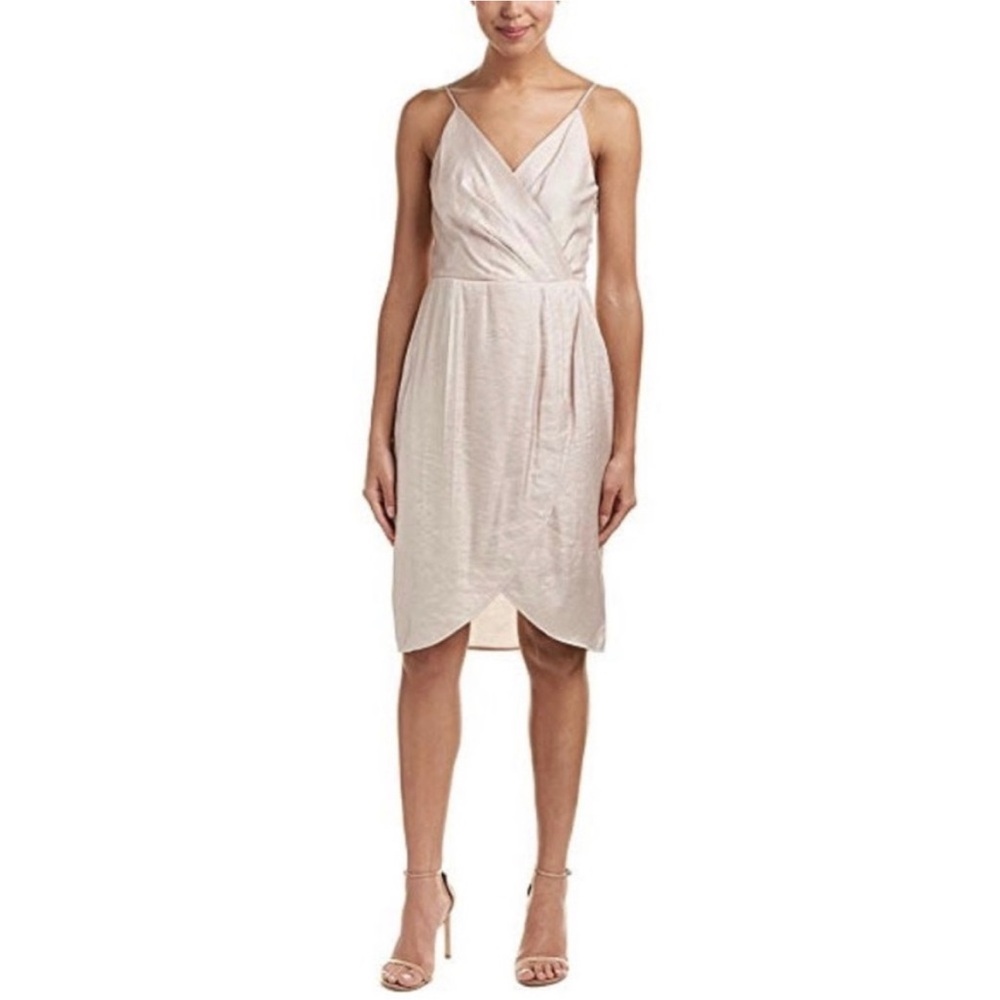 CeCe by Cynthia Steffe Audrey Sweet Petal Surplice Faux Wrap Dress